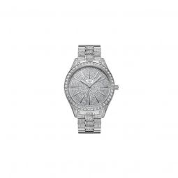 Womens Cristal Stainless Steel Silver Dial