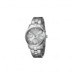 Womens Alessandra Chronograph Stainless Steel Silver Dial