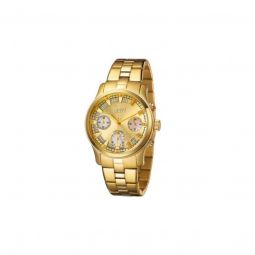 Womens Alessandra Chronograph Stainless Steel Gold-tone Dial