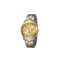 Women's Alessandra Chronograph Stainless Steel Gold Crystal-set Dial