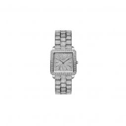 Women's Cristal Stainless Steel with Swarovski Crystal Links Silver Crystal Pave Dial Watch