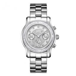 Laurel Silver Multi-Function Diamond Dial Steel Bracelet Ladies Watch
