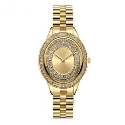 Bellini Quartz Diamond Crystal Gold Dial Ladies Watch