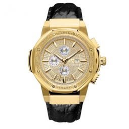 10 YR Anniversary Saxon 0.16 ctw Diamond and 18K Gold-plated Mens Watch