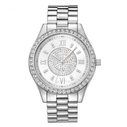 Mondrian Silver Diamond Dial Stainless Steel Ladies Watch