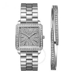 Cristal 28 Jewelry Set Silver-tone Dial Ladies Watch