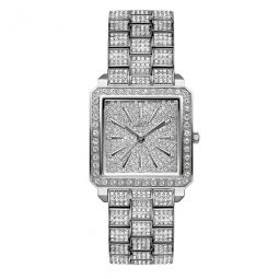 Cristal Quartz Diamond Crystal Silver Dial Ladies Watch