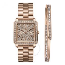 Cristal 28 Jewelry Set Rose Gold-tone Dial Ladies Watch