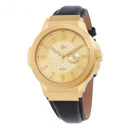 Saxon 48 Quartz Diamond Gold Dial Mens Watch
