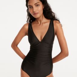 Ruched V-neck one-piece