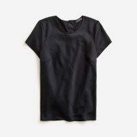 Short-sleeve button-back top in everyday crepe