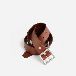 Wallace u0026amp; Barnes Italian leather belt with square brass buckle