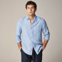Slim Baird McNutt garment-dyed Irish linen shirt