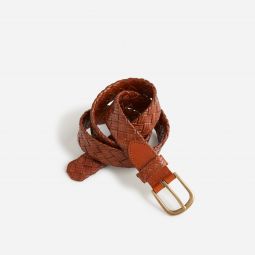 Chunky braided leather belt