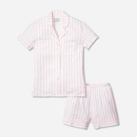 Petite Plumeu0026trade; womenu0026apos;s luxe Pima cotton short set in stripe