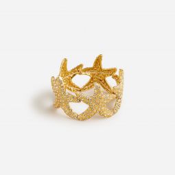 Starfish cuff bracelet with pavu0026eacute; crystals