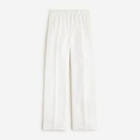 Pleated pull-on pant in linen-cupro blend