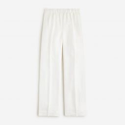 Pleated pull-on pant in linen-cupro blend