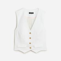 Classic vest in stretch linen blend