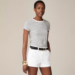 A-line denim short in white