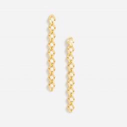 Linear pearl chain earrings