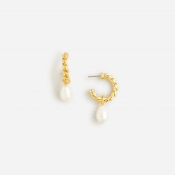 Textured freshwater pearl drop earrings