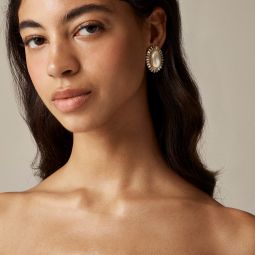 Oversized faux-pearl and crystal stud earrings