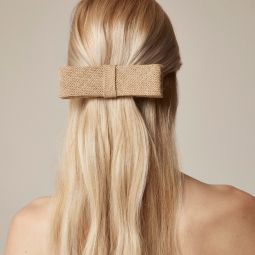 Linen bow hair clip