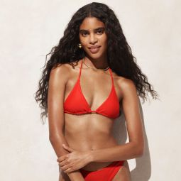 Perfect string bikini top in reversible print