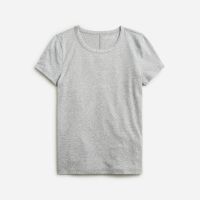 Stretch linen-blend crewneck T-shirt in stripe