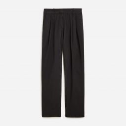 Wide-leg essential pant in cotton poplin