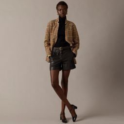 High-rise faux-leather short