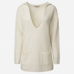 Onia linen knit V-neck hoodie