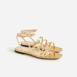 New Capri strappy sandals in metallic leather