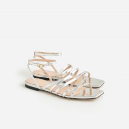 New Capri strappy sandals in metallic leather