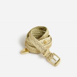 Braided Italian leather belt with shells