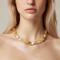 Stone and pearl necklace