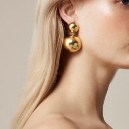 Oversized metallic ball drop earrings