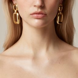Oversized square drop earrings