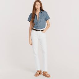 9 vintage slim-straight jean in white