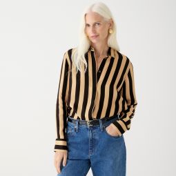 Classic-fit cupro-blend shirt in stripe