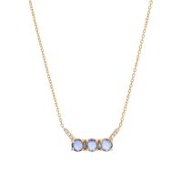 3 Rose Cut Blue Sapphire Equilibrium Necklace