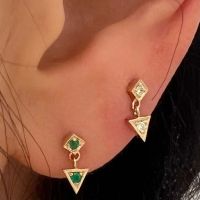 Emerald Arrow Dangle Earring - Multi
