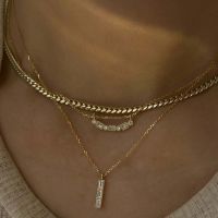 Diamond Tile Necklace - Multi