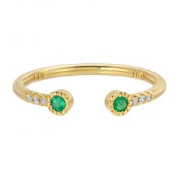 Emerald Bezel Equilibrium Cuff Ring