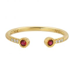 Ruby Bezel Equilibrium Cuff Ring