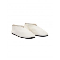 White Leather Slippers