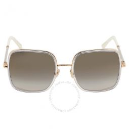 Gray Gradient Gold Square Ladies Sunglasses