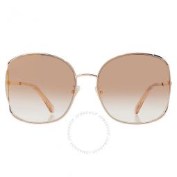 Brown Shaded Gold Oversized Ladies Sunglasses