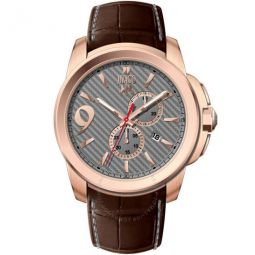 Gliese Grey Dial Brown Leather Mens Watch